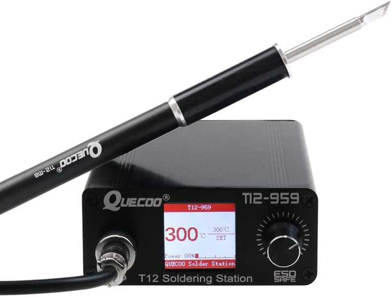 T12-959 Soldering Station Iron Kit, LCD Screen with T12 Soldering Iron Tips, Automatic Standby-Automatically Wake up, for Electronic Repairing With ILS JL02 KU BL BC1 tip (SET5)