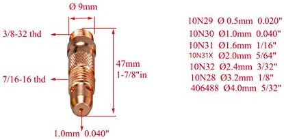 RIVERWELD TIG Gas Lens Collet Body Ceramic Cup 45V 10N 54N 57Y kit 50pcs