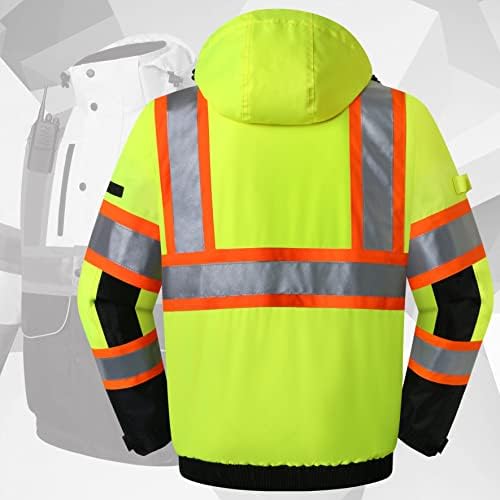 JKSafety Safety Jakcet for Men Women 3M Reflective Tape JK118 YBlack XXL