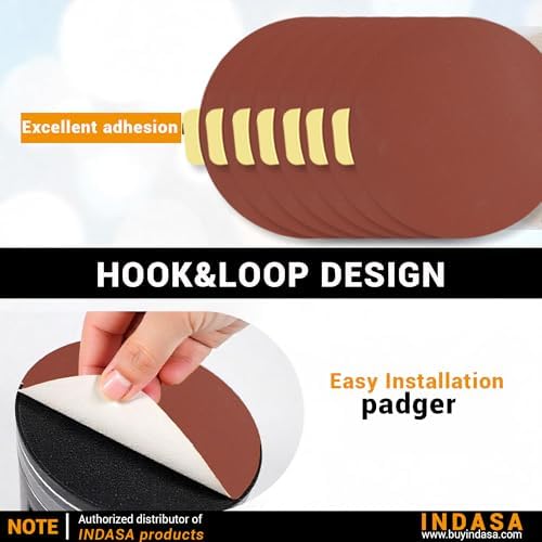 Indasa 5" Rhynostick 100 PCS – 320 Grit, PSA Sanding Discs – High-Performance Abrasive, 250°F Heat-Resistant, Clog-Free, No Residue – Aluminum Oxide Plus Lubricant