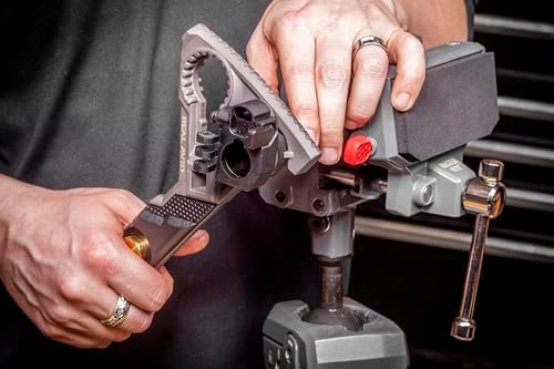 Real Avid Vise - 360° Swiveling Bench Vise for Optimal Positioning, Versatile Applications, 5" Jaw Width Vise for Cleaning, Maintenance, Woodworking & More High-Torque Applications up to 100 ft-lb