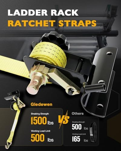 Ladder Rack Straps, Rack Ratchet Straps Truck/Lumber/Pipe/Roof Rack Straps