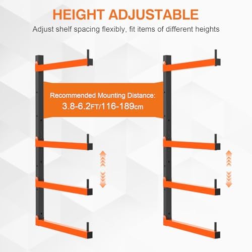 Housolution 4-Level Lumber Storage Rack - 4 Pack Holds Up 520LBS