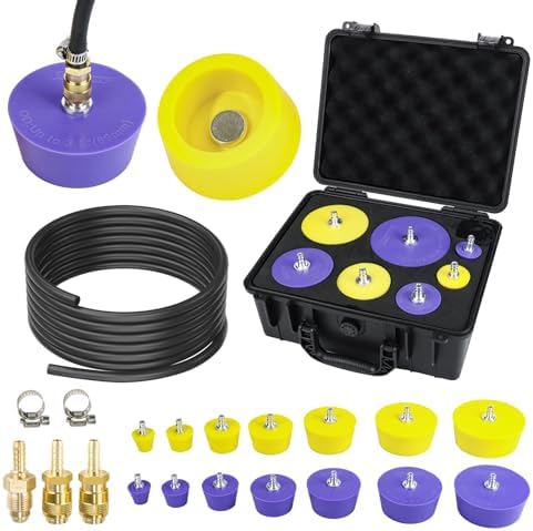 3mirrors 0.9"– 4.0" Silicone Purge Plugs Kit for Pipe Welding, Back Purging Plugs with Fitting Adapters for Welding, Yellow and Purple