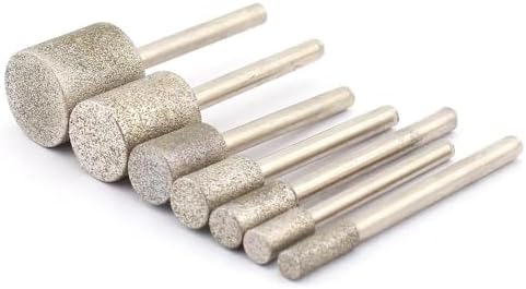 6-40mm Diamond Grinding Wheel Cylinder Shape, 240 Grit Mounted Points for Lapidary Glass Stone Carving, 6-8mm Shank Rotary Accessories (1 PC)(30mm)