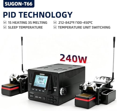 SUGON T66 230W 2-in-1 Soldering Station with 210/245 Soldering Iron Tips