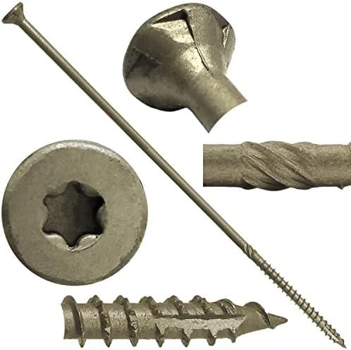 Jake Sales #15 x 10 Bronze Exterior Wood Screws - Torx Flat Head - ACQ Compatible - 1 lb Box (~12 Count)