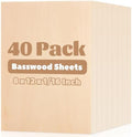 MIVIDE 40 Pack Basswood Sheets, 8"x12" Craft Plywood Sheets, 2mm Basswood for Laser Cutting, Plywood Board Unfinished Wood for Crafts DIY Ornaments and Models Engraving Drawing