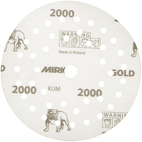 Mirka Gold Film Multifit 5 Inch Sanding Discs 2000 Grit Hook & Loop 50 Pack