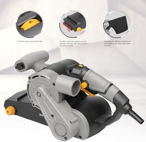 3×21-Inch Belt Sander,8 Amp Variable-speed 170-380RPM 12 Pcs Belts
