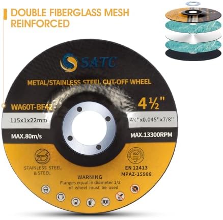 S SATC 25PCS 4 1/2 Cut Off Wheel Grinder Blades 4-1/2" x .045 x 7/8" Cutting Disc Cutting Wheel Die Grinder Cut Off Blades Fits Angle Grinder Air Tool
