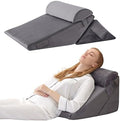 Bedluxe Wedge Pillow Set for After Surgery, Orthopedic Bed Wedge, Velvet