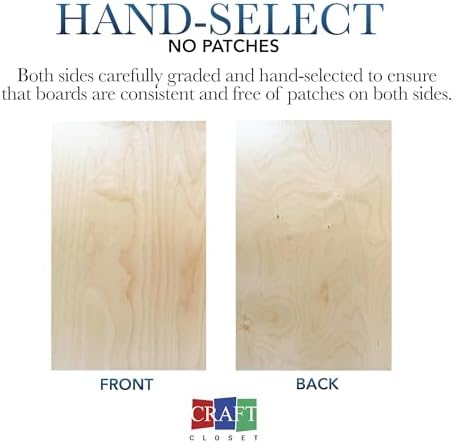 20 Pack | 3mm 1/8th inch Premium Baltic Birch Plywood, 12” x 19”, Glowforge Ready, Hand Selected, Unfinished | Boxes of 10, 20, 50 and 100 | Laser Engraving, CNC, Scroll Saw, by Craft Closet