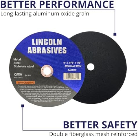 400-Pack 9" x .075" x 7/8" Cut-Off Wheel Metal & Stainless Steel