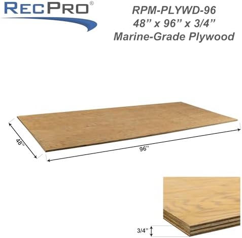 RecPro 3/4" Marine Grade Plywood | 48" x 96" | 10 Pack