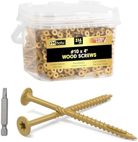 #10 x 4” Deck Screws, 316Pcs Star Drive Wood Screws