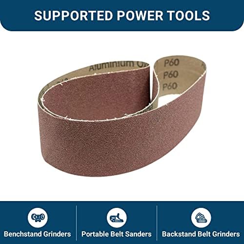 Benchmark Abrasives 2" x 36" Aluminum Oxide Sanding Belts for Grinding Deburring Polishing Rust Removal on Metal, Stainless Steel, and Carbon Steel, Use with Belt Disc Sander (6 Pack) - (320 Grit)
