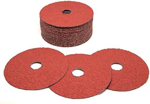 Benchmark Abrasives 5 Inch Sanding Discs Ceramic Resin Fiber Grinding Disc for Grinding, Stripping on Wood, Fiberglass, Steel, Metal, 7/8" Arbor Angle Grinder Sanding Disc, 25 Pack - 80 Grit