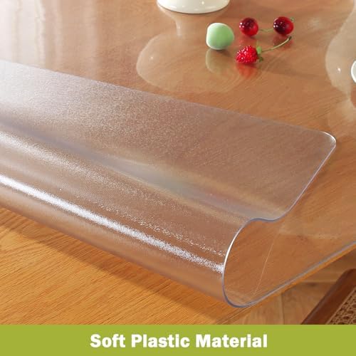 OstepDecor 54x54 in Frosted Table Protector 1.5mm Thick Plastic Table Cover