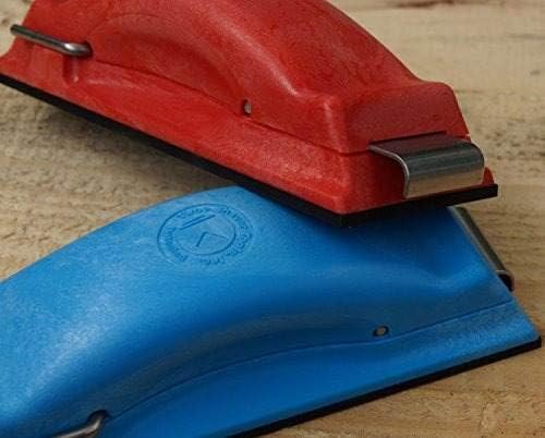Time Shaver Tools Preppin’ Weapon Ergonomic Sanding Block, for Wet and Dry Sanding! Easy to Load, Plain Paper Sander! Red And Blue (2 Pack)