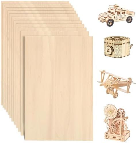 24 Pack 12x20x1/8 Inch Thin Basswood Sheets Wood Sheets Board for Craft