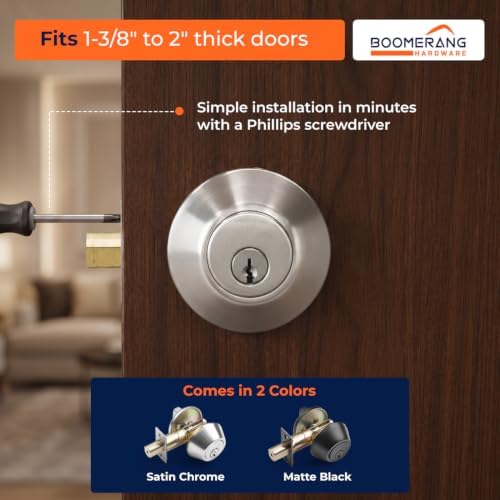 Boomerang DB7431 Heavy-Duty Designer Commercial Deadbolt Lock, 5-Pin