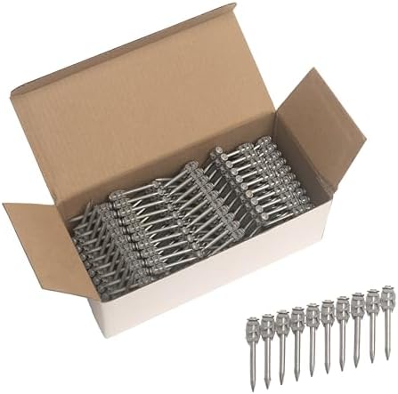 500x Collated Concrete Nails 1-1/2 Inch (38mm) for Hilti BX 4 (BX4) Cordless Concrete Nailer, B4 MX Collated Strip, Full Round Head Hardened Steel Pins for Metal Track, Drywall & Concrete