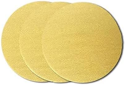 Starcke 5 inch Sanding Discs Hook and Loop Round Sand Paper Discs 100 Pack, 240 Grit Gold Aluminum Oxide No Hole Hook and Loop Sanding Disc, Orbital Sander Pads for Wood, Paint, Primer, Metal