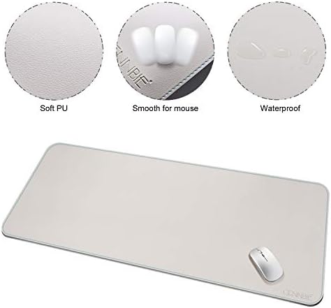 CENNBIE 47.2" x 19.6" Leather Desk mat, Desk mats on top of desks,Perfect Desk Mate for Office and Home(Cream)