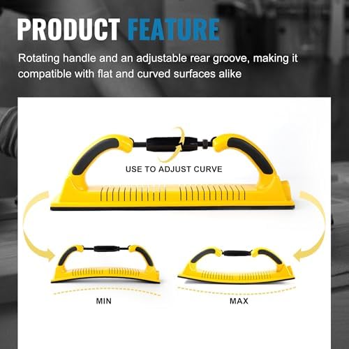 S SATC 2-3/4" x 15-3/4" Adjustable Radius Longboard Flexible Sanding Blocks with Hook & Loop Backing and PSA Sandpaper Conversion Adapter Pad for Sanding Auto Body Woodworking