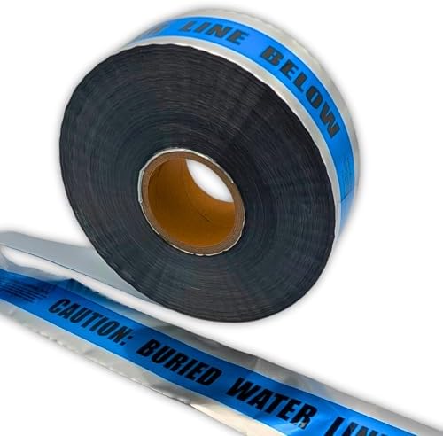 ACE Supply Underground Water Line Detectable Tape - Detectable Underground Tape - 3 Inch x 1000 Ft Length, 5 Mil - Buried Water Line Utility Marking Tape