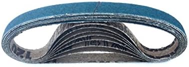 3/8 x 13 Inch Sanding Belts - Starcke Premium 24 Grit Blue Zirconia Cloth Belt Sanders for Woodworking, Metal, Composites & Aluminum, Autobody Sandpaper Belts, Narrow Air File Belt Sanding - 30 Pack