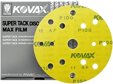 MaxFilm Ultra Premium 6 inch Sanding Discs, P100, 15 Holes, Hook & Loop, 523-0100, 50 discs