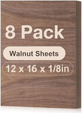 Rowood Walnut Plywood Sheets,8 Pack 12x16x1/8inch,Thin 3mm Unfinished Plywood for Laser Cutting & Engraving,DIY Adult Craft Project Kits for Ornaments,Wood Burning