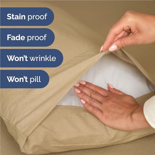 Full Size 4 Piece Sheet Set - Breathable & Cooling Sheets - Heathered Tan