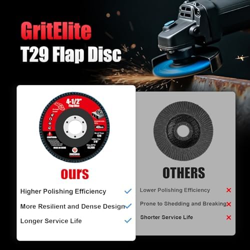 60 Pack Flap Discs 4 1/2 for Angle Grinder, 40/60/80/120 Grit Type 29 Zirconia Abrasive Grinding Wheel, 7/8" Flap Sanding Disc for Metal, Wood, Stainless Steel Finishing