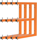 Lumber Rack Wall-Mounted Lumber Storage Rack, Heavy Duty Wood Storage Racks with 6-Level System, 1320 LB Sturdy Garage Wood Organizer, Orange Lumber Metal Racks for Indoor and Outdoor (4 Pack)