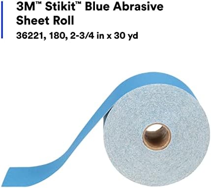 3M Stikit Blue Abrasive Sheet Roll, 36221, 180+ Grade, 2-3/4 in x 30 yd