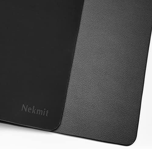 Nekmit Leather Desk Blotter Pad 17 x 12 Inches, Flat, Non-Slip, Waterproof, Black