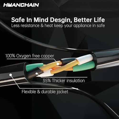 HUANCHAIN 2 Pack Indoor Outdoor Black Extension Cord 25 FT 16/3 Gauge