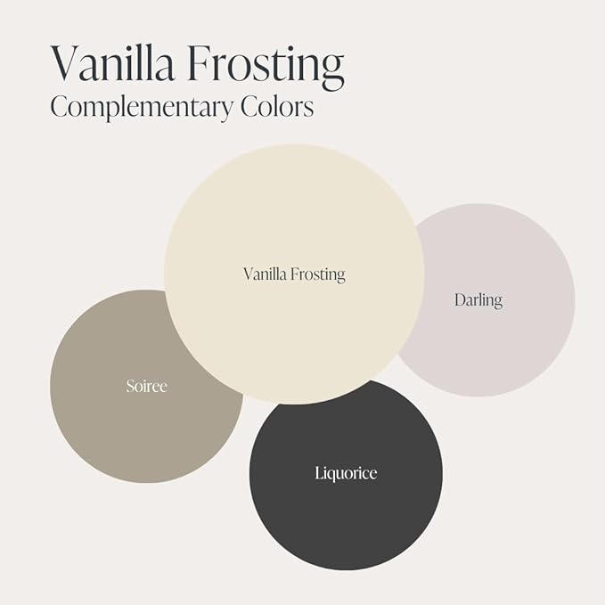 Country Chic All-in-One Chalk Paint for Furniture, Cabinets, Home Decor, Eco-Friendly, Matte Finish, Built-In Primer & Top Coat for Wood, Metal - Vanilla Frosting (Off White) - 8 oz (237 ml)