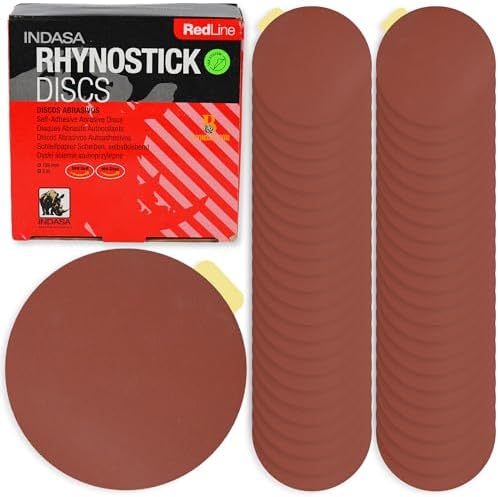 Indasa 5" Rhynostick 100 PCS – 360 Grit, PSA Sanding Discs – High-Performance Abrasive, 250°F Heat-Resistant, Clog-Free, No Residue – Aluminum Oxide Plus Lubricant