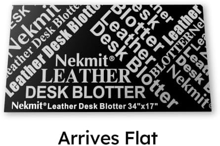 Nekmit Leather Desk Blotter Pad 34 x 17 Inches, Flat, Non-Slip, Waterproof, Brown