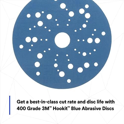 3M Hookit Blue Abrasive Disc Multi-Hole, 36166, 5 in, 400+