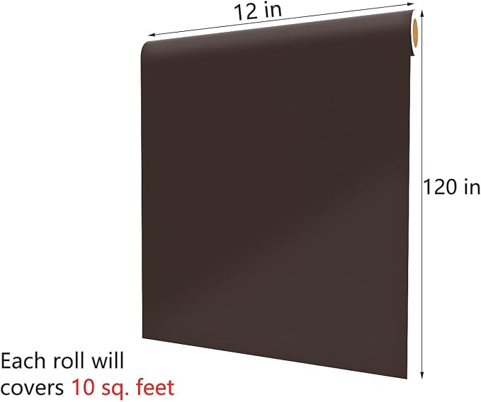 Dark Brown Wallpaper 12 x120 inch Matte Solid Brown Self Adhesive Wallpaper Peel and Stick Brown Contact Paper Removable Wall Covering for Cabinets Drawers Shelves Bedroom Walls Desk Table