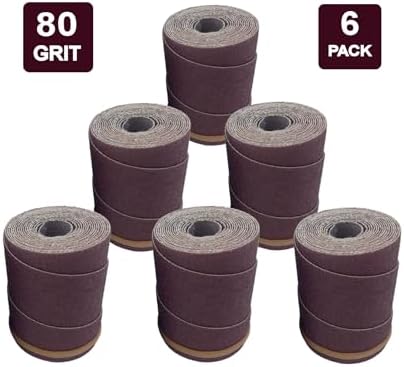 Ready-to-Wrap Sandpaper Rolls | 80 Grit | 6 Pack | for Supermax 16-32 Drum Sanders by Monarch Industrial