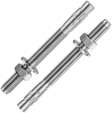 Wensilon 30Pcs 1/2x6 Inch Standard Fasteners for Heavy-Duty 304 Stainless Steel Wedge Anchors for Cement and Concrete