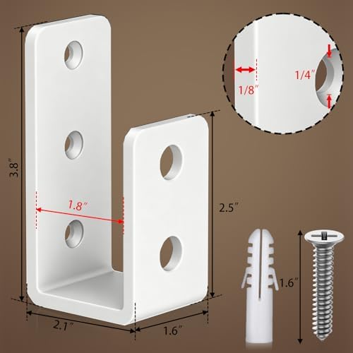 2x4 Door Barricade Brackets, 3mm Door Reinforcement Security Brackets(8PCS)