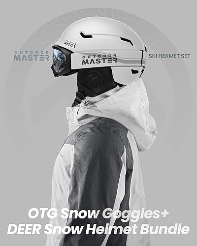 OutdoorMaster Ski & Snowboard Helmet Set with OTG Ski Goggles for Adults