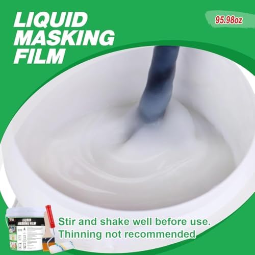 E-SDS Masking Liquid Tape, 96 fl.oz Transparent Peelable Coating for Window